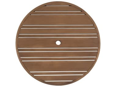 Woodard Extruded Aluminum Tri-Slat 36'' Wide Round Table Top with Umbrella Hole WR02636