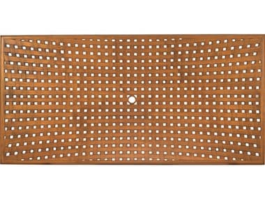 Woodard Solid Cast Aluminum Thatch 84''W x 42''D Rectangular Table Top with Umbrella Hole WR04984