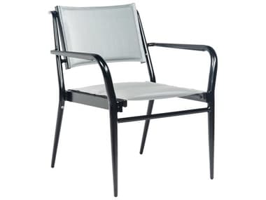 Woodard Daytona Padded Sling Aluminum Stackable Dining Arm Chair WR120517