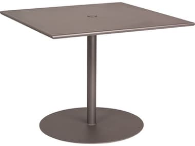 Woodard Wrought Iron 36'' Wide Square Bistro Table with Umbrella Hole WR13L3SU36