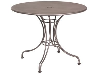 Woodard Wrought Iron 36'' Round Dining Table with Umbrella Hole WR13L4RU36