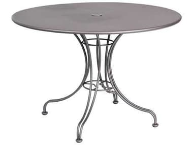 Woodard Wrought Iron 42'' Round Dining Table with Umbrella Hole WR13L4RU42