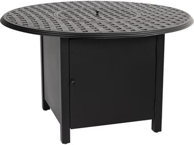 Woodard Universal Aluminum Square Dining Height Fire Table Base with Round Burner WR1CM1SQRB