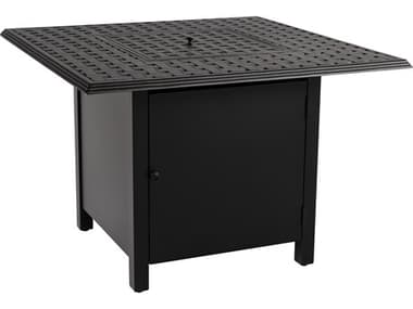 Woodard Thatch Aluminum 42'' Square Fire Pit Table WR1CM1SQSB04943FP