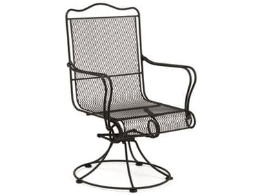 Woodard Tucson Mesh Wrought Iron High Back Swivel Rocker Dining Arm Chair with Cushion WR1G0072ST