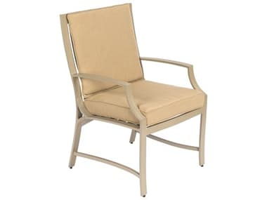 Woodard Seal Cove Aluminum Dining Arm Chair with Back Cushion WR1X0401SB
