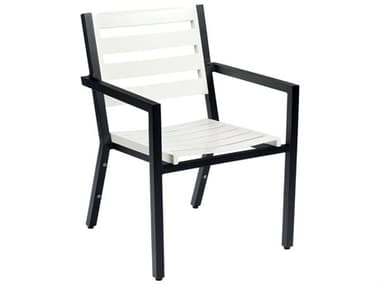 Woodard Palm Coast Slat Aluminum Dining Arm Chair with Cushion WR1Y0417ST