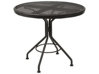 Woodard Mesh Wrought Iron Textured Black 30'' Wide Round Dining Table WR280134N.92