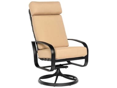 Woodard Cayman Isle Cushion Aluminum High Back Swivel Rocker Dining Arm Chair WR2EM488