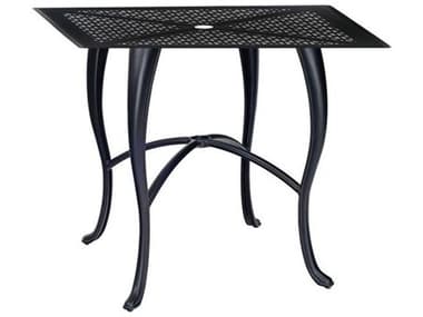 Woodard Hampton Cast Aluminum 36'' Square Counter Height Table with Umbrella Hole in Cabriole Base WR2G550005137