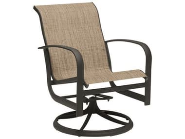 Woodard Fremont Sling Aluminum Swivel Rocker Dining Arm Chair WR2P0472