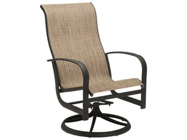 Woodard Fremont Sling Aluminum High Back Swivel Rocker Dining Arm Chair WR2P0488
