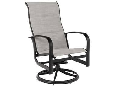 Woodard Fremont Padded Sling Aluminum High Back Swivel Rocker Lounge Chair WR2P0588