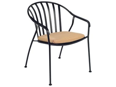 Woodard Valencia Wrought Iron Barrel Dining Chair with Cushion WR310001ST