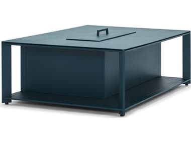 Woodard Essence Aluminum Shelf Style 60"W x 42"D Rectangular Coffee Height Table WR3BSS20LN