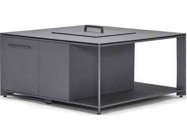 Woodard Essence Aluminum Shelf Style 42" Wide Square Coffee Height Table WR3BSS20SQ