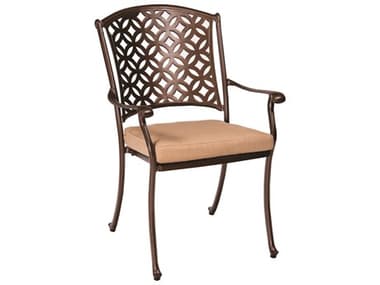 Woodard Casa Cast Aluminum Dining Arm Chair with Cushion WR3Y0401ST