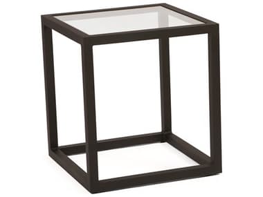 Woodard Salona By Joe Ruggiero Aluminum 20'' Square Glass Top End Table WR3Z0439