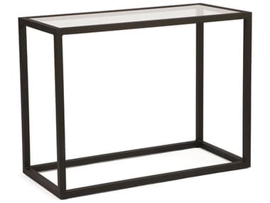 Woodard Salona By Joe Ruggiero Aluminum 48''W x 18''D Rectangular Glass Top Console Table WR3Z0476