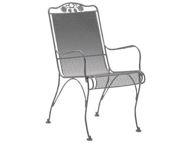 Woodard Briarwood Wrought Iron High Back Dining Arm Chair with Cushion WR400001SB