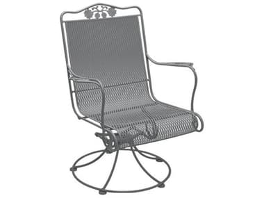 Woodard Briarwood Wrought Iron High Back Swivel Rocker Dining Arm Chair WR400072