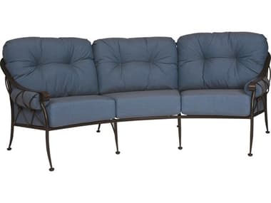 Woodard Derby Cushion Wrought Iron Crescent Sofa WR4T0064