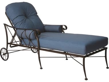 Woodard Derby Cushion Wrought Iron Adjustable Chaise Lounge WR4T0070