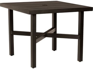 Woodard Tri-slat Aluminum 36'' Square Bistro Table with Umbrella Hole WR4V480002637