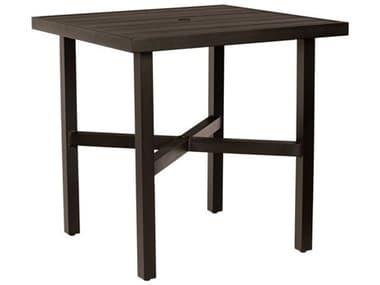 Woodard Tri-slat Aluminum 36'' Square Counter Table with Umbrella Hole WR4V550002637