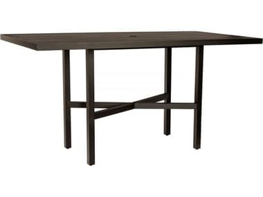 Woodard Tri-slat Aluminum 84''W x 42''D Rectangular Counter Table with Umbrella Hole WR4V560002684