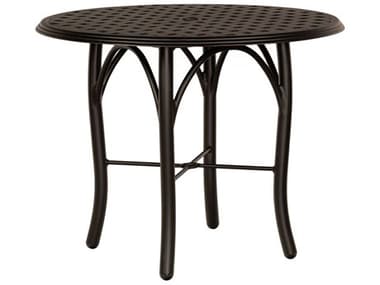 Woodard Thatch Aluminum 36'' Wide Round Bistro Table with Umbrella Hole WR5D320004936