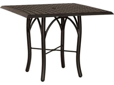 Woodard Thatch Aluminum 36'' Square Bistro Table with Umbrella Hole WR5D320004937