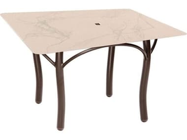 Woodard Carrera Aluminum 36'' Square Fiberglass Top Coffee Table with Umbrella Hole in Tribeca Base WR5D34000FC37