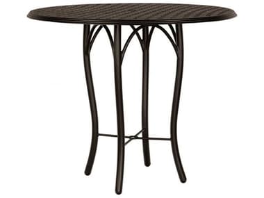 Woodard Thatch Aluminum 48'' Wide Round Bar Table with Umbrella Hole WR5D660004948