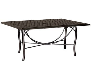 Woodard Thatch Aluminum 84''W x 42''D Rectangular Dining Table with Umbrella Hole WR5D720004984