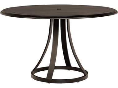 Woodard Solid Cast Aluminum 48'' Round Dining Table with Umbrella Hole WR5Y480009248