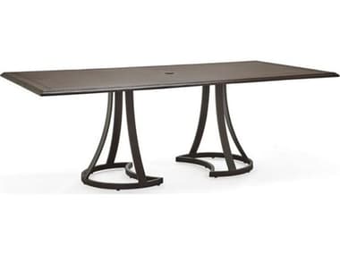 Woodard Solid Cast Aluminum 70''W x 60''D Rectangular Dining Table with Umbrella Hole in Mainstreet Base WR5Y740009270