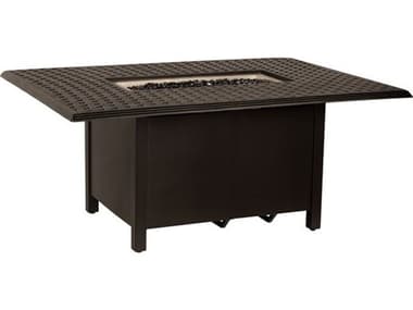 Woodard Thatch Aluminum 60''W x 42''D Rectangular Chat Height Fire Pit Table WR650LCH04946FP