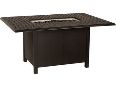 Woodard Thatch Aluminum 60'W x 42''D Rectangular Dining Height Fire Pit Table WR650LDN04946FP