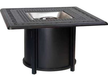Woodard Universal Aluminum Chat Height Round Fire Table Base with Square Burner WR65M741
