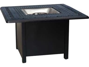 Woodard Universal Aluminum Chat Height Square Fire Table Base with Square Burner WR65M742