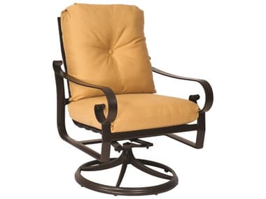 Woodard Belden Cushion Aluminum Swivel Rocker Dining Arm Chair WR690472M