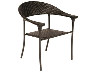 Woodard Whitecraft Barlow Wicker Outdoor Dining Arm Chair with Cushion WR6J0001ST