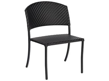 Woodard Whitecraft Barlow Wicker Outdoor Patio Dining Side Chair with Cushion WR6J0002ST