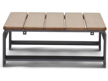 Woodard Gather Aluminum 35"W x 31"D Rectangular Side Table with NexTeak Top WR7B0439N