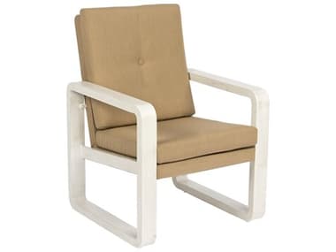 Woodard Vale Cushion Aluminum Dining Arm Chair with Upholstered Back WR7D0801