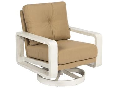 Woodard Vale Cushion Aluminum Swivel Lounge Chair with Upholstered Back WR7D0877
