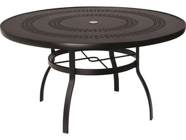 Woodard Aluminum Deluxe 54'' Round Trellis Top Table with Umbrella Hole WR820154A
