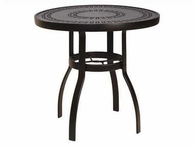 Woodard Deluxe Aluminum 30'' Round Trellis Top Dining Table WR826030A