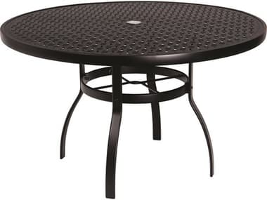 Woodard Aluminum Deluxe 48'' Wide Round Lattice Top Table with Umbrella Hole WR826148WL